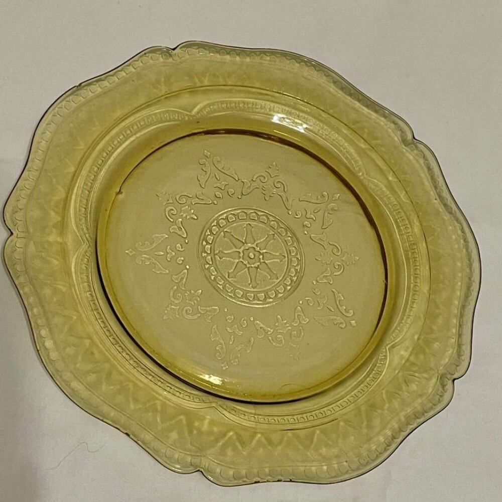 Vintage 1930s Federal Glass Patrician “Spoke” Amber Depression Glass Dinner